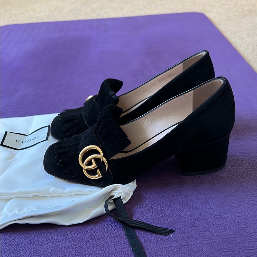 Gucci Women's Black Suede Loafers